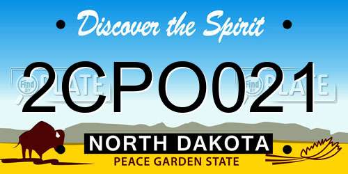 2CPO021 North Dakota License Plate