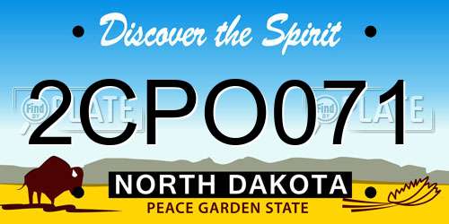 2CPO071 North Dakota License Plate