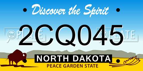 2CQ045 North Dakota License Plate