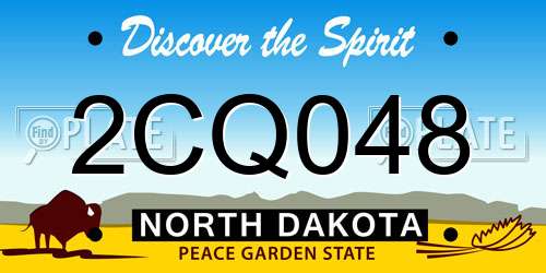 2CQ048 North Dakota License Plate