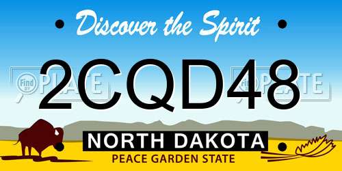 2CQD48 North Dakota License Plate
