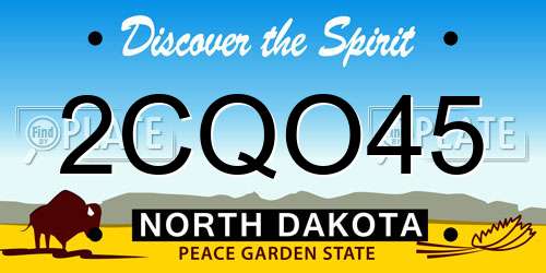 2CQO45 North Dakota License Plate
