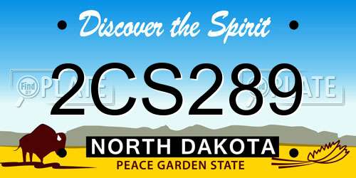 2CS289 North Dakota License Plate