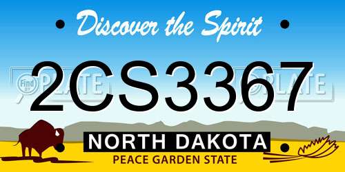 2CS3367 North Dakota License Plate