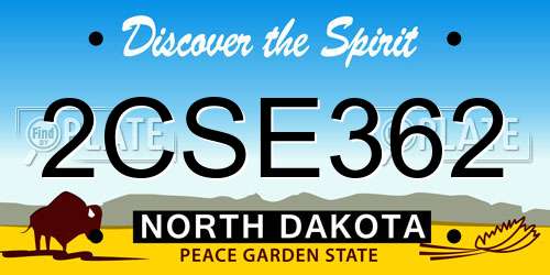 2CSE362 North Dakota License Plate