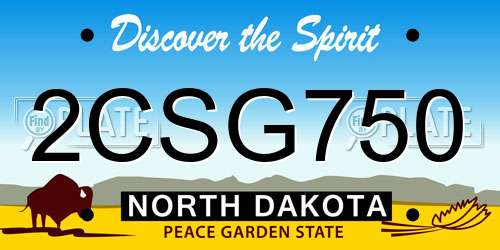 2CSG750 North Dakota License Plate