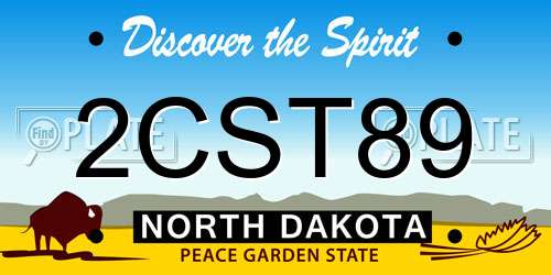 2CST89 North Dakota License Plate