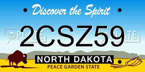 2CSZ59 North Dakota License Plate