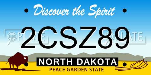 2CSZ89 North Dakota License Plate