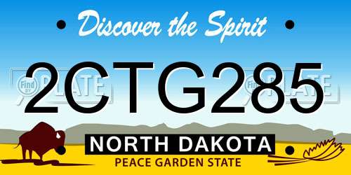 2CTG285 North Dakota License Plate