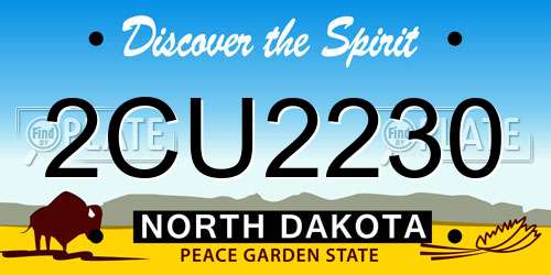 2CU2230 North Dakota License Plate