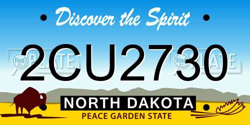2CU2730 North Dakota License Plate
