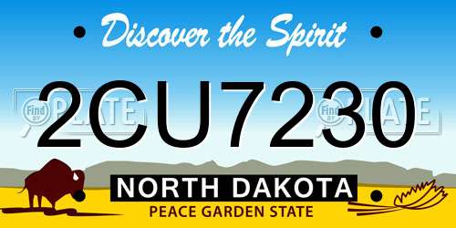 2CU7230 North Dakota License Plate