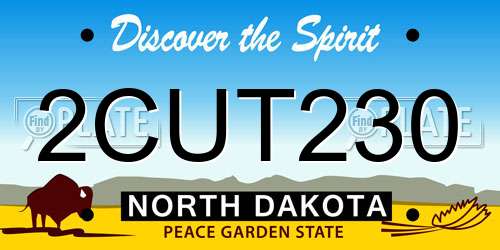 2CUT230 North Dakota License Plate