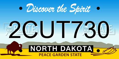 2CUT730 North Dakota License Plate