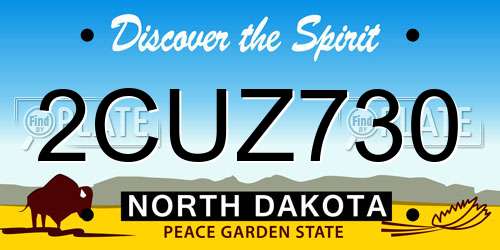 2CUZ730 North Dakota License Plate