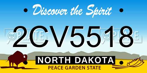 2CV5518 North Dakota License Plate