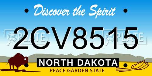 2CV8515 North Dakota License Plate