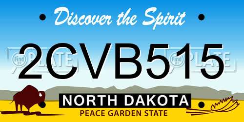 2CVB515 North Dakota License Plate