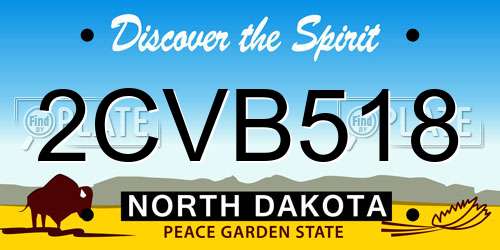 2CVB518 North Dakota License Plate
