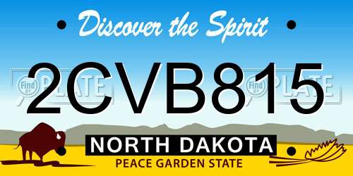 2CVB815 North Dakota License Plate