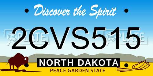 2CVS515 North Dakota License Plate