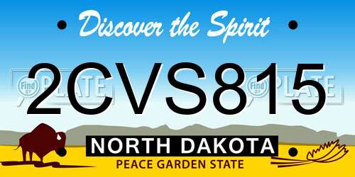 2CVS815 North Dakota License Plate