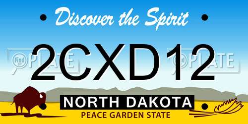 2CXD12 North Dakota License Plate