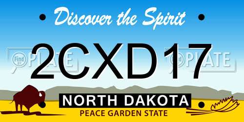 2CXD17 North Dakota License Plate