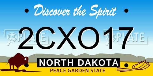2CXO17 North Dakota License Plate