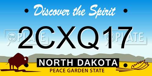 2CXQ17 North Dakota License Plate
