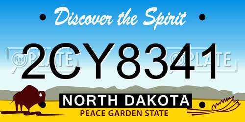 2CY8341 North Dakota License Plate