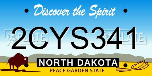 2CYS341 North Dakota License Plate