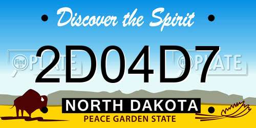 2D04D7 North Dakota License Plate