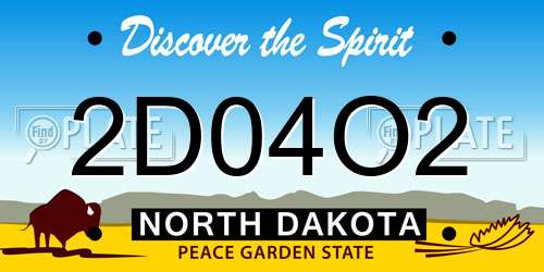 2D04O2 North Dakota License Plate