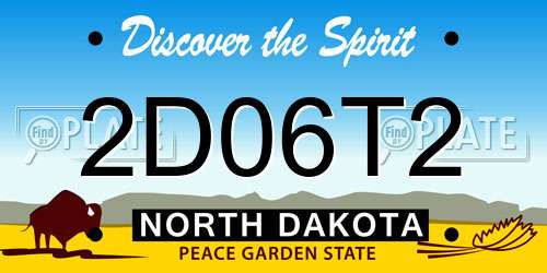 2D06T2 North Dakota License Plate