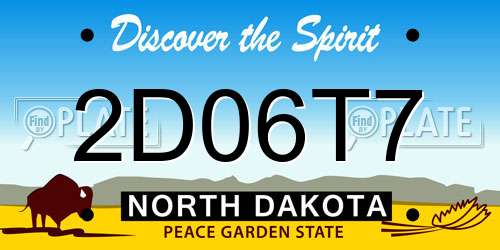 2D06T7 North Dakota License Plate