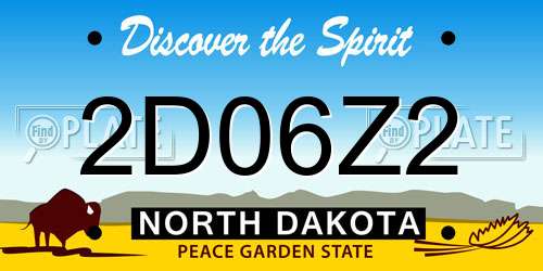 2D06Z2 North Dakota License Plate