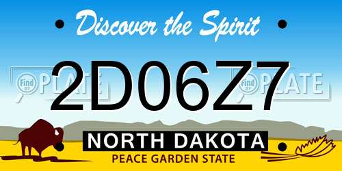 2D06Z7 North Dakota License Plate