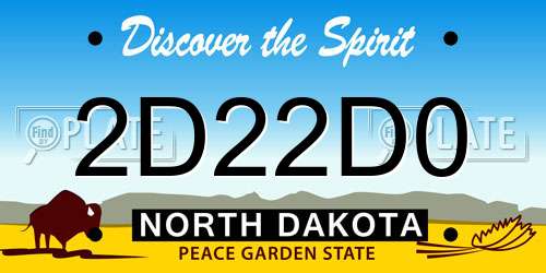 2D22D0 North Dakota License Plate