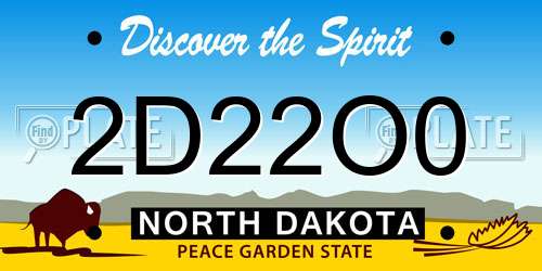 2D22O0 North Dakota License Plate