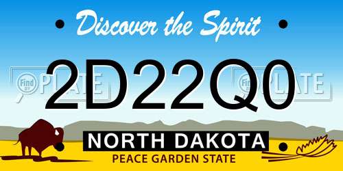 2D22Q0 North Dakota License Plate