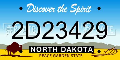 2D23429 North Dakota License Plate
