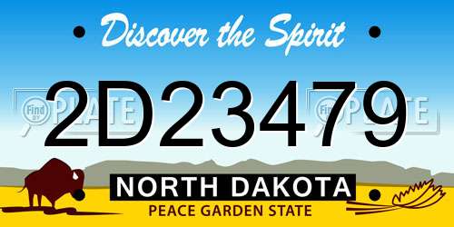 2D23479 North Dakota License Plate