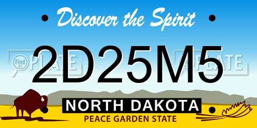2D25M5 North Dakota License Plate