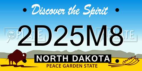 2D25M8 North Dakota License Plate
