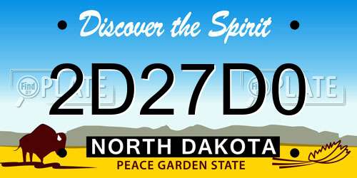 2D27D0 North Dakota License Plate