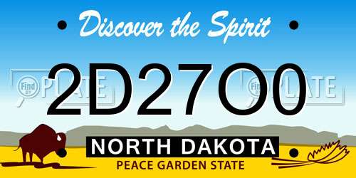 2D27O0 North Dakota License Plate