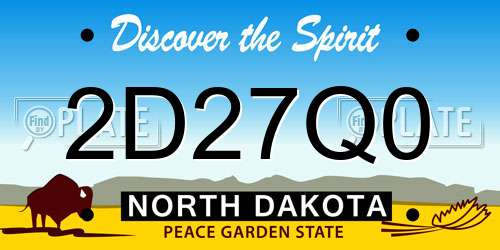 2D27Q0 North Dakota License Plate