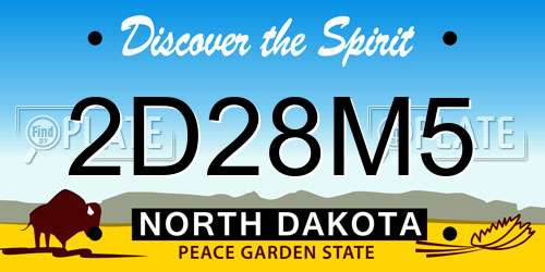 2D28M5 North Dakota License Plate
